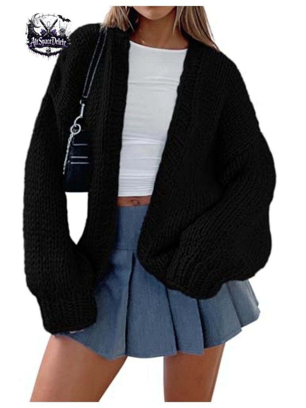 Open Front Cardigan Sweater Chunky Knit Loose Fit Shawl Collar Long Sleeve